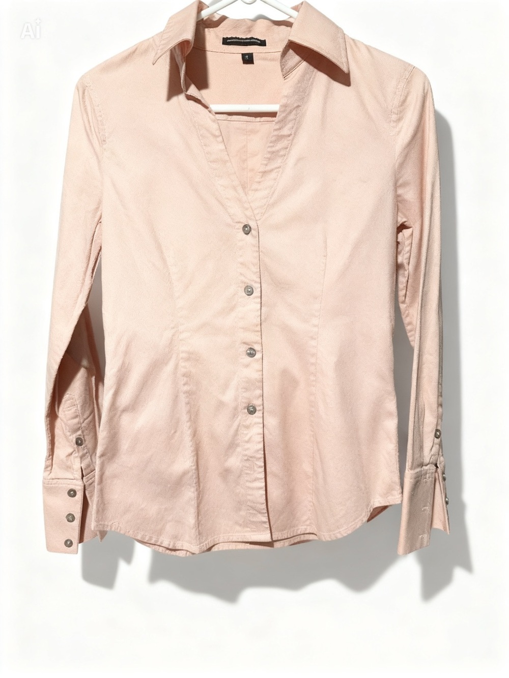Express Slim-Fit Button-Down Shirt in Pale Blush